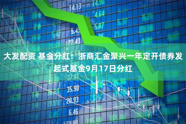 大发配资 基金分红：浙商汇金聚兴一年定开债券发起式基金9月17日分红